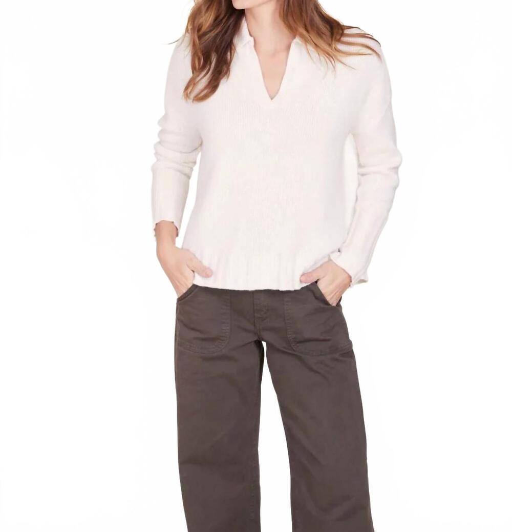 NEW NOT MONDAY leland cashmere polo in ivory